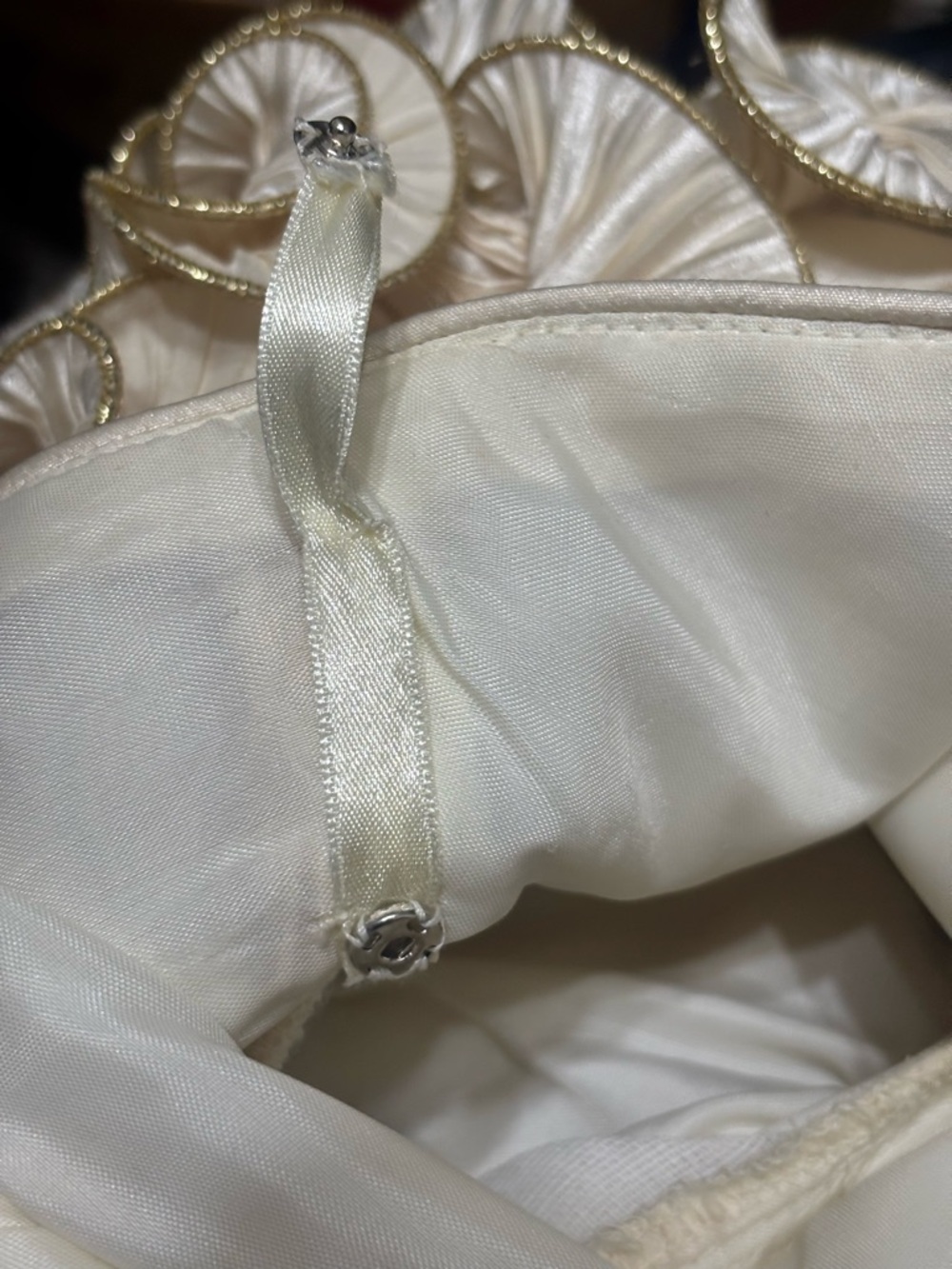 Vintage Ivory Pleated Maxi Dress Statement Sleeves Rosette Formal 10 - Picture 4 of 16